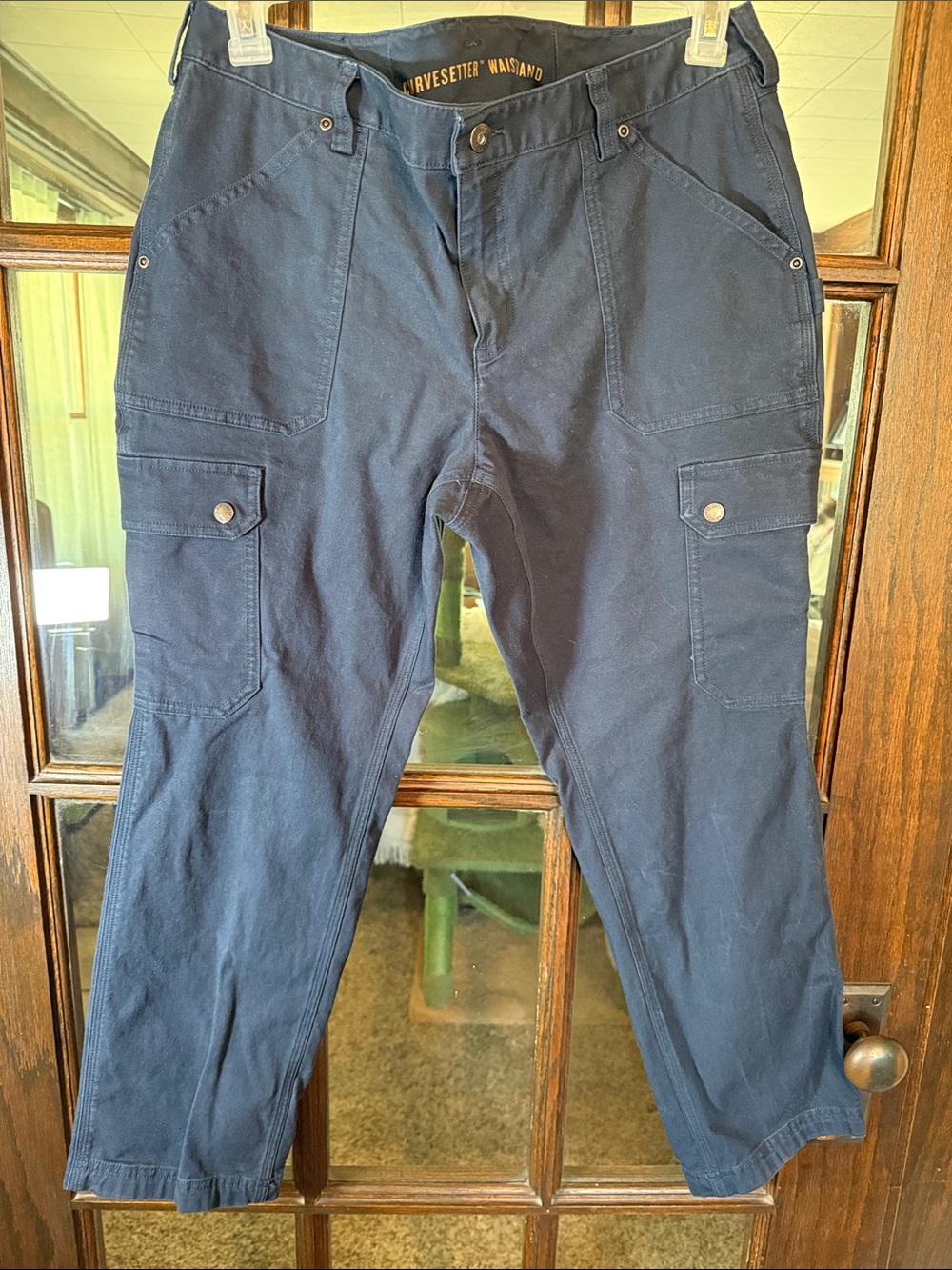 Duluth Trading Co Dark Navy Straight-Leg Cargo Pants